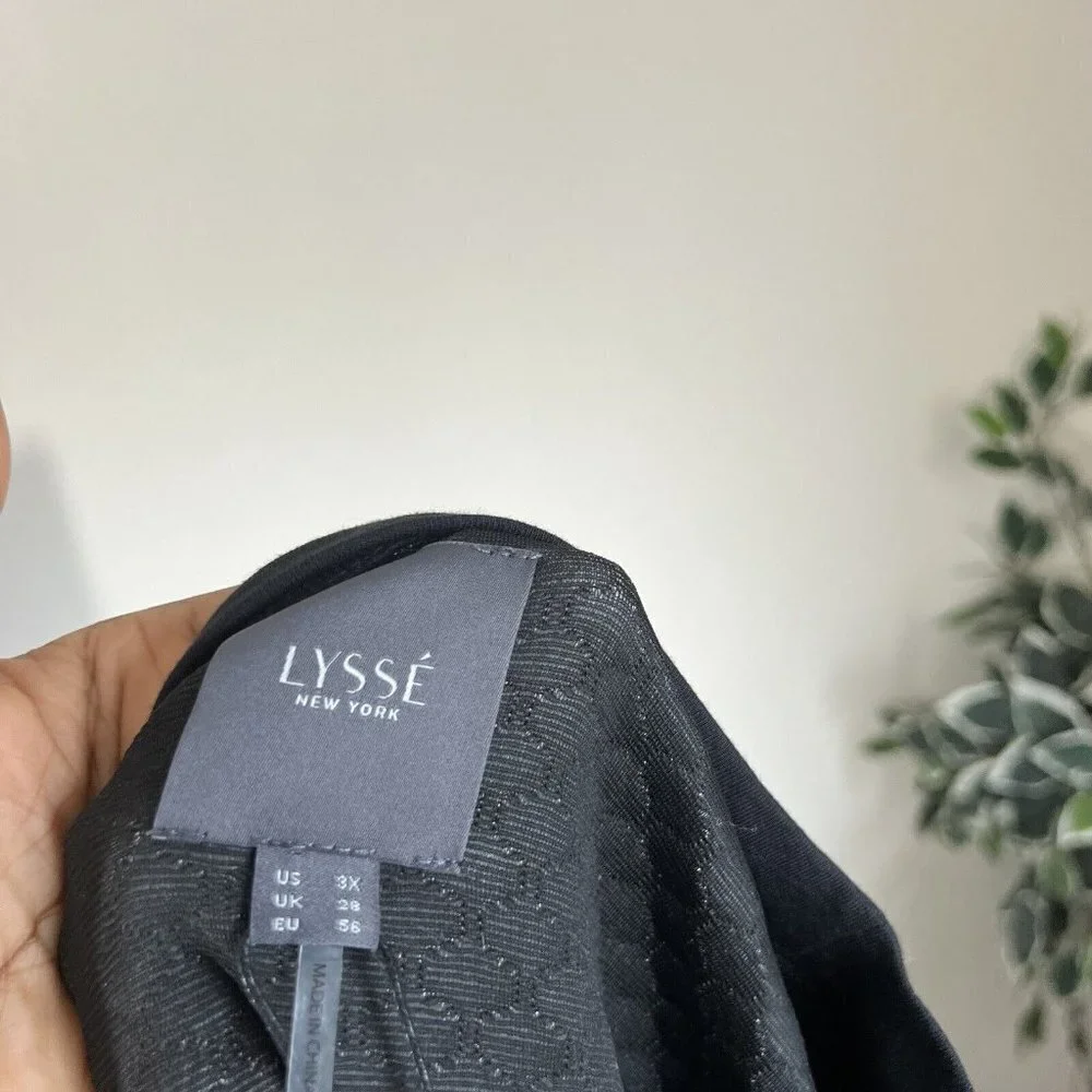 Lysse Devoe Sweatshirt Women’s Size 3X Black Cozy Oversized Quilted Jersey New - Picture 10 of 11